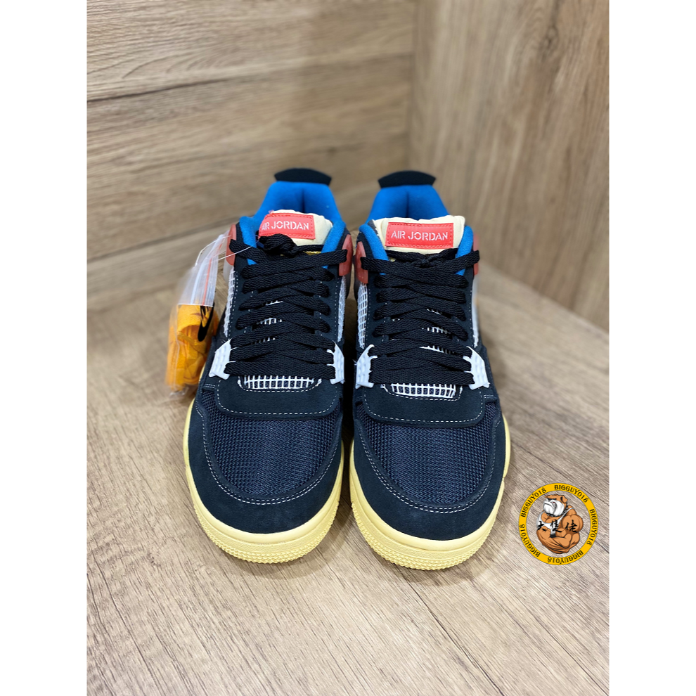 【大隻佬】Air Jordan 4 x UNION 黑藍 聯名 騎士 南海岸 AJ4 麂皮 dc9533-001-細節圖2