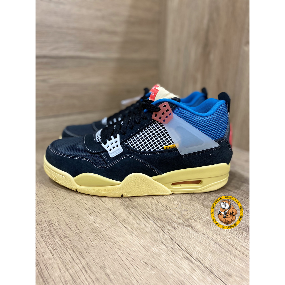 【大隻佬】Air Jordan 4 x UNION 黑藍 聯名 騎士 南海岸 AJ4 麂皮 dc9533-001-細節圖3