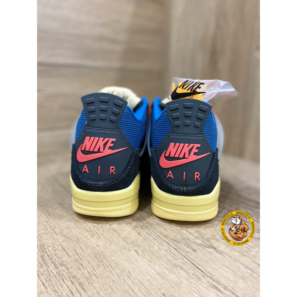 【大隻佬】Air Jordan 4 x UNION 黑藍 聯名 騎士 南海岸 AJ4 麂皮 dc9533-001-細節圖5