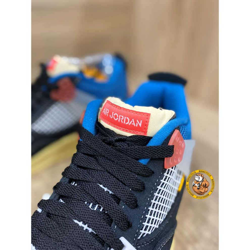 【大隻佬】Air Jordan 4 x UNION 黑藍 聯名 騎士 南海岸 AJ4 麂皮 dc9533-001-細節圖6