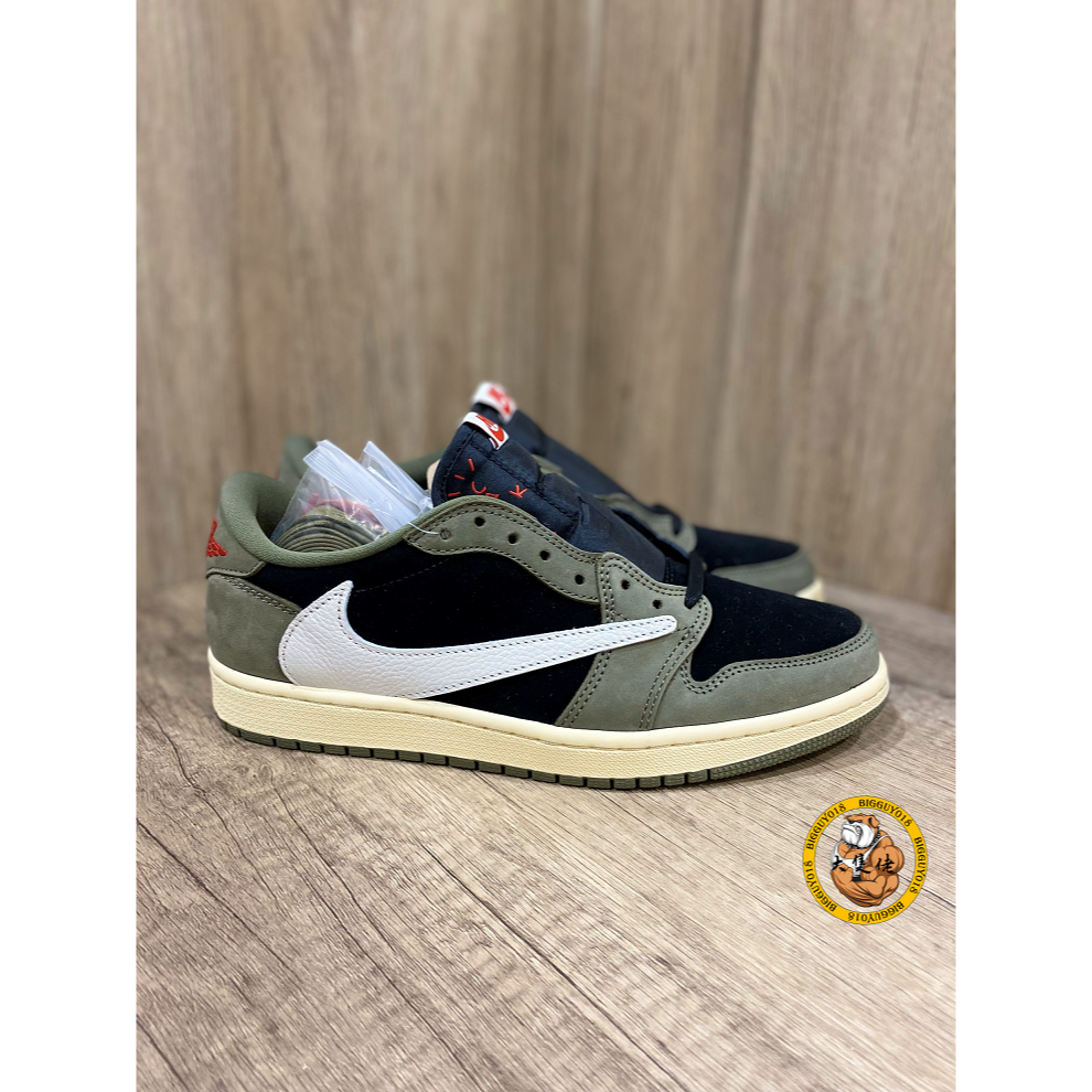 【大隻佬】Jordan 1 x TravisScott BlackOlive 黑橄欖 麂皮 倒勾 DM7866-002-細節圖4