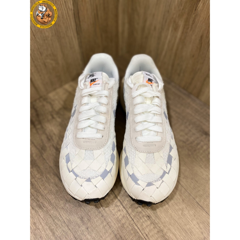 【大隻佬】Sacai x Jean Paul Gaultier x NIKE 白 麂皮 編織 DR5209-100-細節圖2