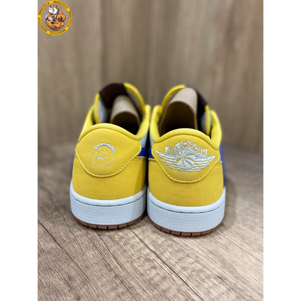 【大隻佬】AIR JORDAN 1 x Travis Scott Canary 黃藍 倒勾 DZ4137-700-細節圖5