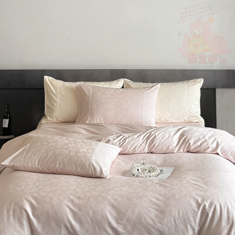 浪漫清新溫柔婉約高奢床單枕套被套床罩貢緞 4 件組-細節圖6