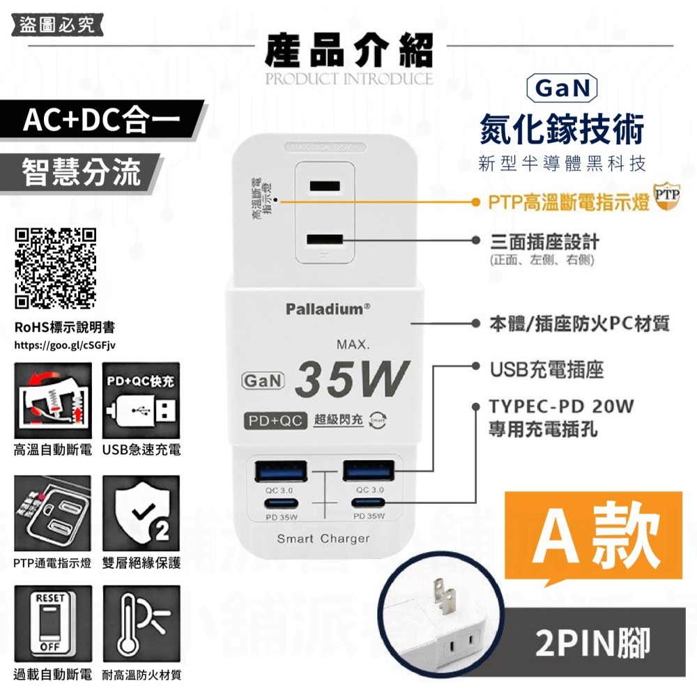 【7-ELEVEN 門市團購】35W快充USB分接器 高溫斷電 Type-C 充電器 快充 適用iPhone LD939-細節圖3