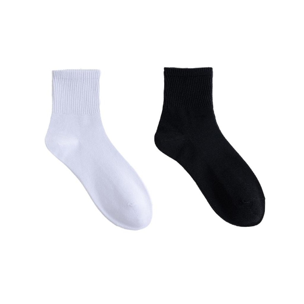 台灣製造【素色薄款中筒襪】襪 素色 黑色 童襪 白色 學生 單色 簡約 中筒襪 襪子 學生襪 台灣製造【LD933】-細節圖2