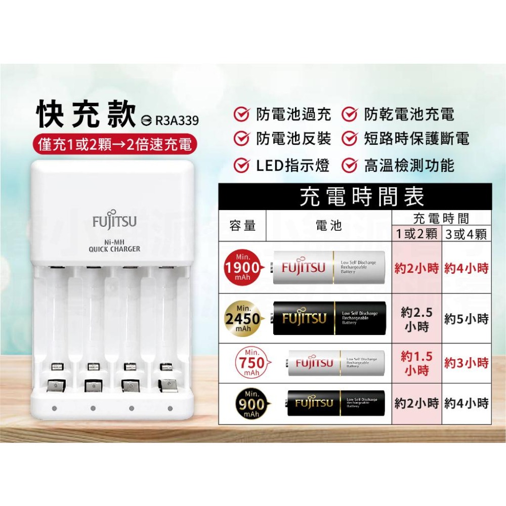【富士通電池充電器】過充保護 電池充電器 四槽 單槽快充 極速充電 適用外國電壓 電池充電 鎳氫電池充電【LD859】-細節圖5