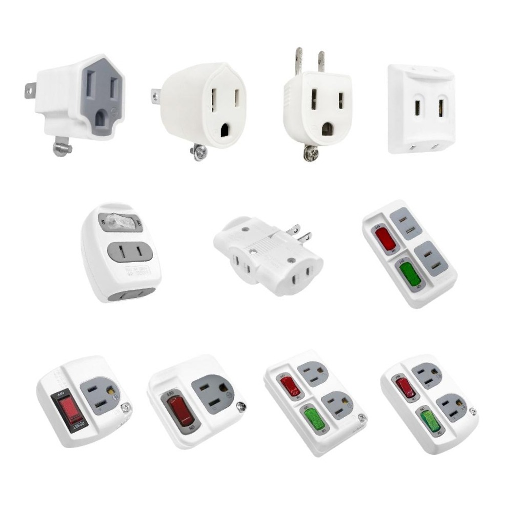 台灣製造【威電 分接插座轉接器】壁插 分接器 插座 擴充插座 轉接頭 3孔轉2孔 3面插 轉向插 節能開關【LD817】-細節圖2