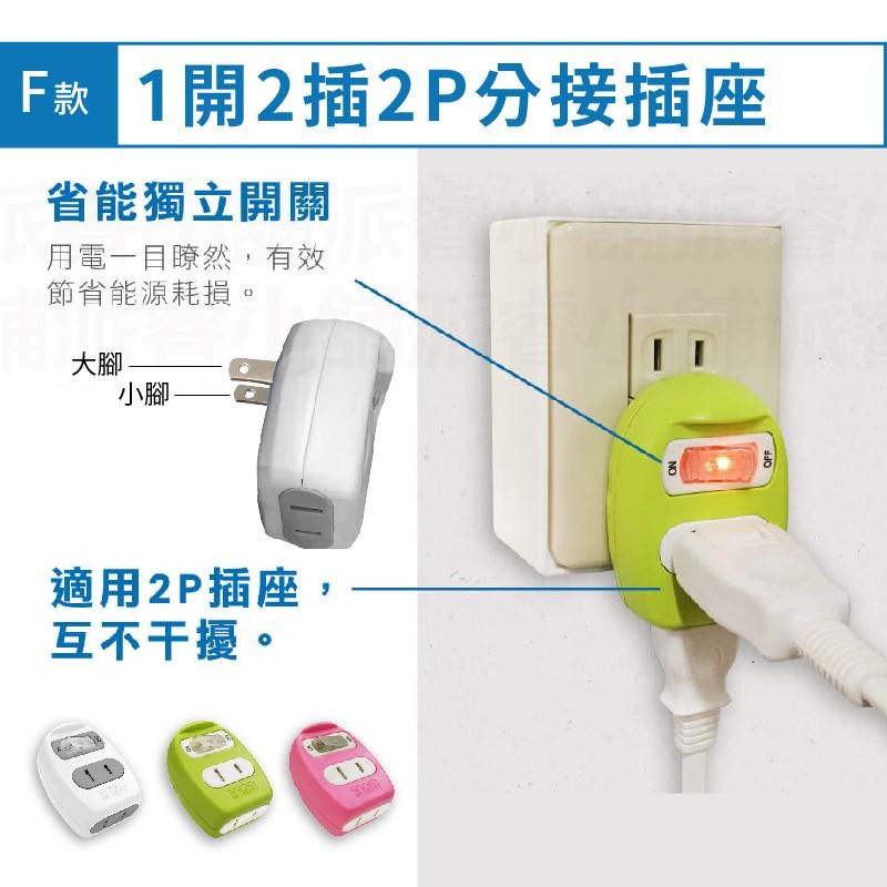 台灣製造【威電 分接插座轉接器】壁插 分接器 插座 擴充插座 轉接頭 3孔轉2孔 3面插 轉向插 節能開關【LD817】-細節圖5