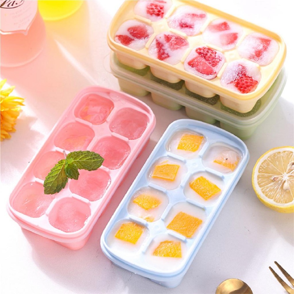 【矽膠附蓋製冰盒】矽膠冰塊盒 硅膠冰塊盒 製冰 冰塊盒 製冰盒 附蓋好衛生 自製冰塊 模具 按壓式製冰盒【LD879】-細節圖4