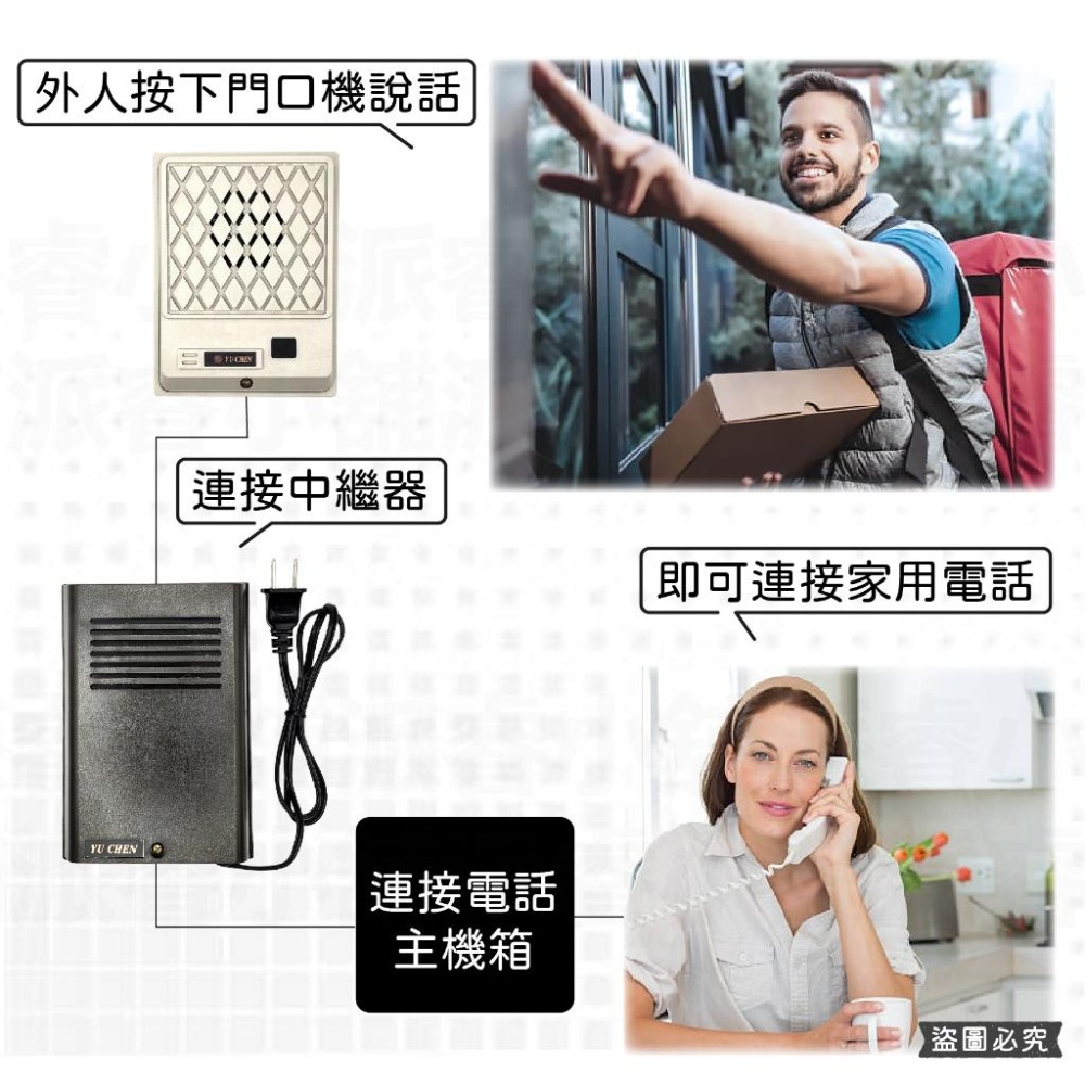 【四芯門口機/可開電鎖中繼器】有成牌 門口機 中繼器 可開電鎖 4芯門口機 門鈴連接電話【LD902】-細節圖3