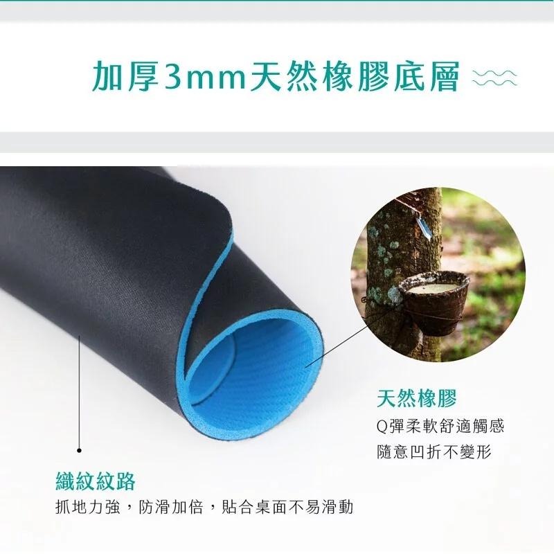 台灣製造【KINYO 高品質滑鼠墊】加厚3mm 霧面質感 Q彈天然橡膠底 底層不易剝落 防滑 防水 耐磨【LD746】-細節圖8
