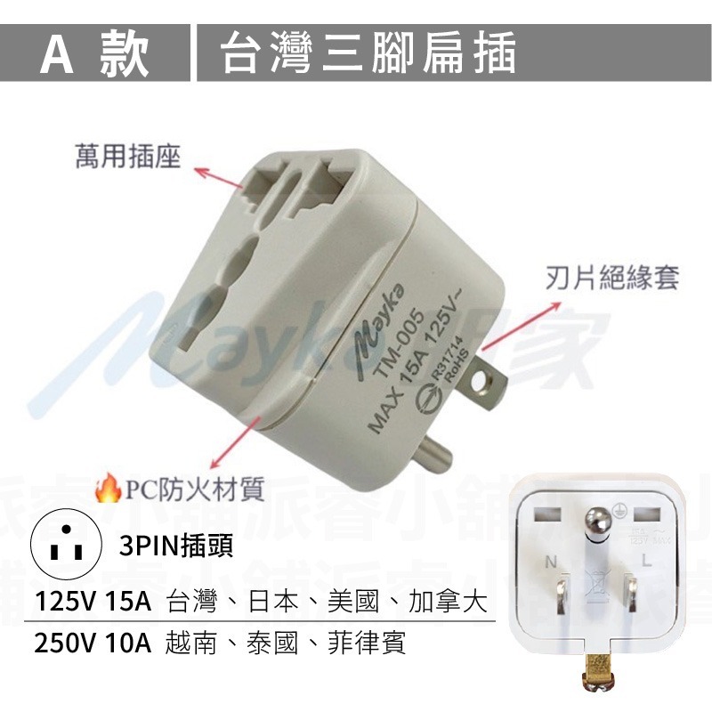 【Mayka 旅行萬用轉接頭】萬用插座 國外旅行用轉接器  萬國轉接頭 轉接頭  出國旅遊 多國插頭轉接頭【LD837】-規格圖8