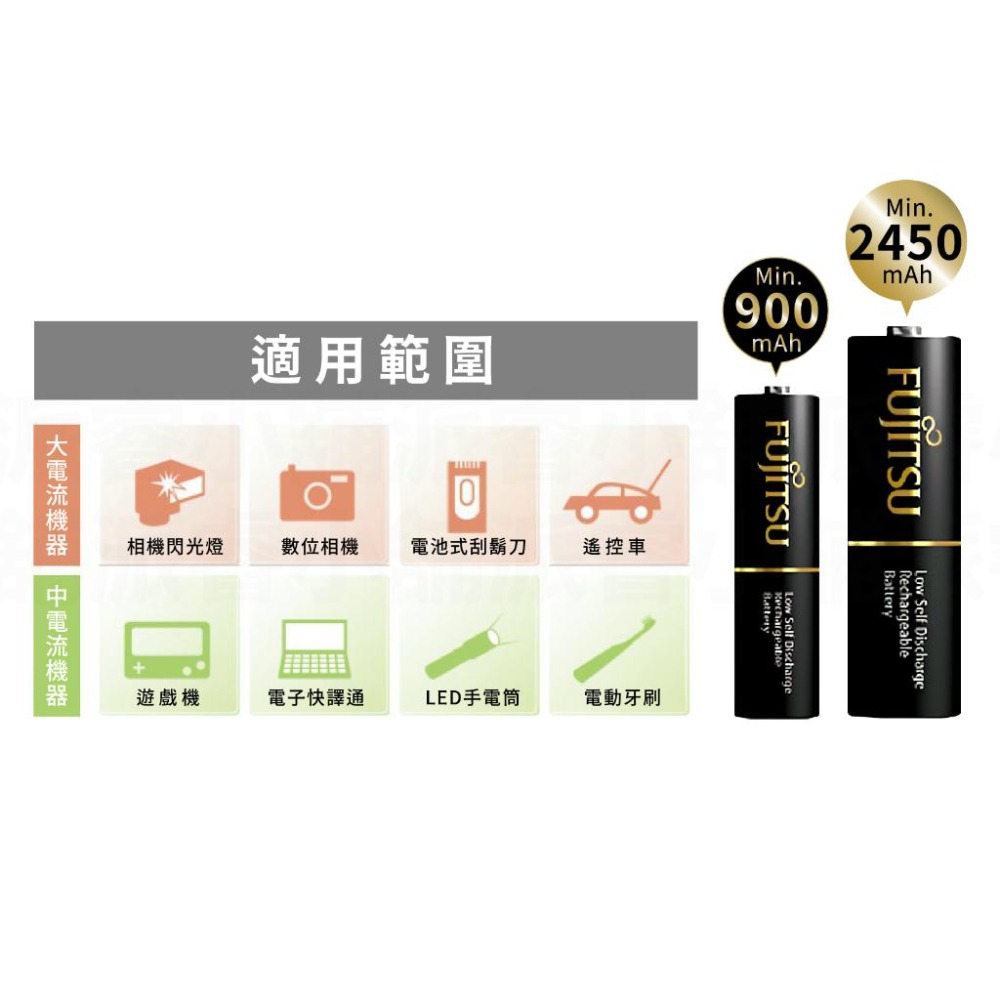日本製～品質👍【富士通3號/4號充電電池】鎳氫電池 充電 電池 3號電池 4號電池 大容量 富士通電池【LD858】-細節圖8