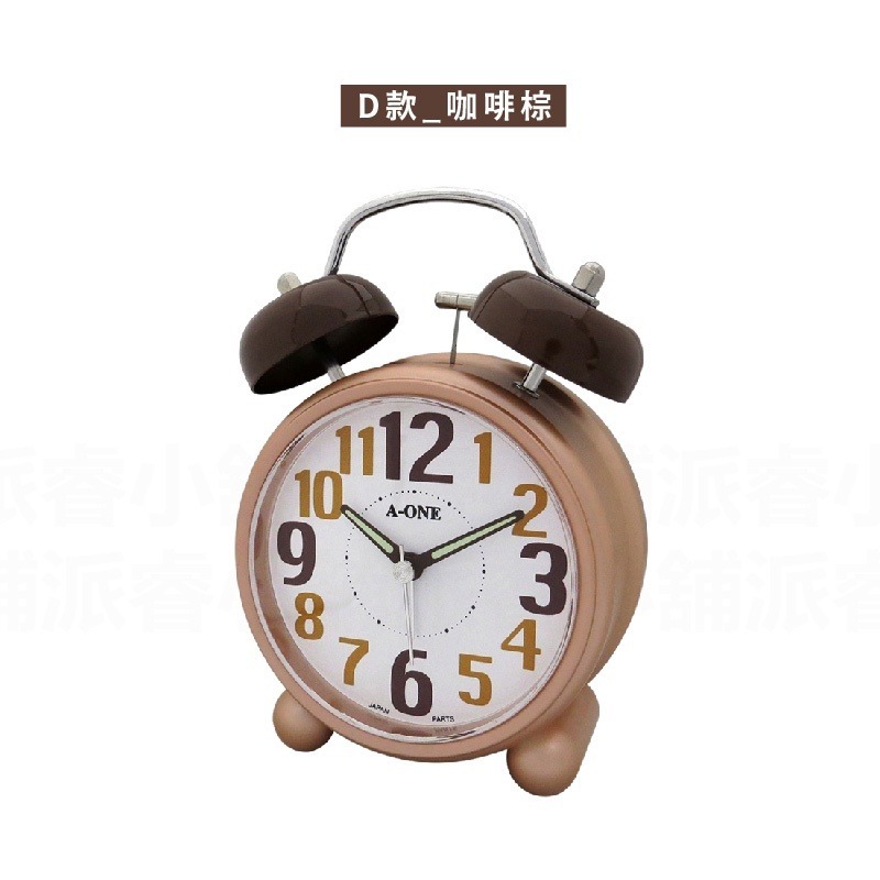 台灣製造【A-ONE大聲公雙鈴鬧鐘】雙鈴鬧鐘 小夜燈 4分鐘貪睡 夜光指針 夜光數字 打鈴鬧鐘 復古鬧鐘【LD718】-規格圖9