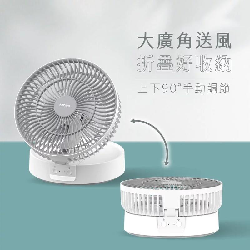 【KINYO 7吋摺疊桌掛三用扇】摺疊扇 桌扇 掛扇 USB扇 充電 LED氛圍燈 無線風扇 風扇 電風扇【LD824】-細節圖5