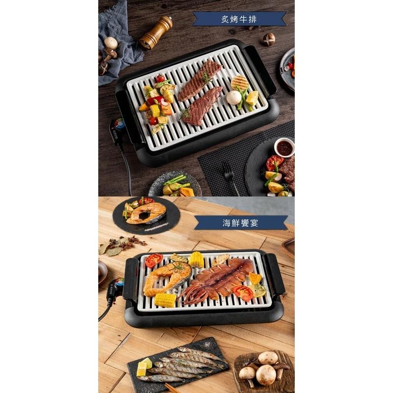 【KINYO 麥飯石電烤盤】五段火力 最高溫170°C 雙重食品級認證 油切孔槽 電烤盤 麥飯石不沾塗層【LD715】-細節圖8
