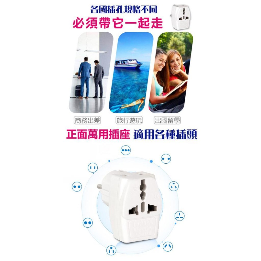 出國旅行必備👍～【聖岡科技 3插出國轉換插頭】轉換插座 3插座 旅行必備 國外插頭 轉換頭 插座 擴充【LD795】-細節圖3