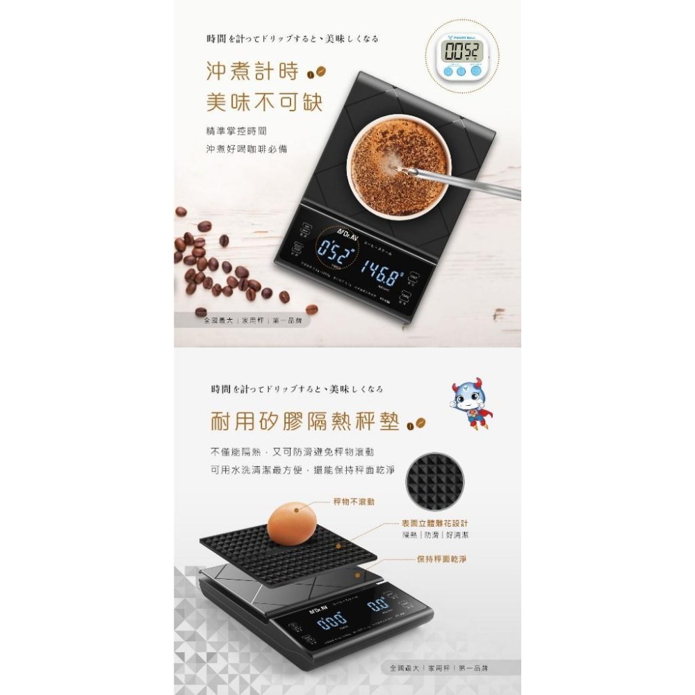 【秤重｜計時智能雙顯咖啡秤】贈矽膠秤墊 精密秤 烘培秤 廚房秤 料理秤手沖咖啡秤 最大秤重3kg【LD688】-細節圖7