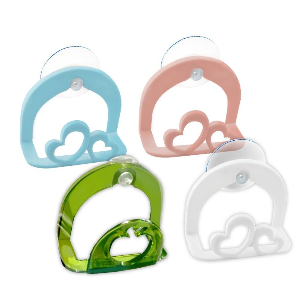 台灣製造【吸盤萬用置物架】通風快乾 愛心型 蘋果型 菜瓜布架 海綿架 肥皂架 瀝水架 收納架 水槽掛架【LD739】-細節圖2