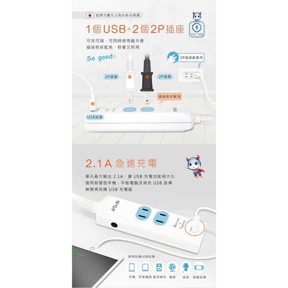 【聖岡USB智能延長線】急速充電 延長線 USB延長線 總開關 USB充電 智能分流 投保5000萬責任險【LD707】-細節圖8