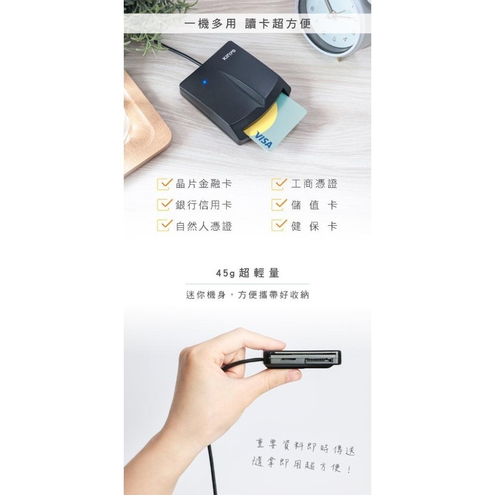 附發票~台灣晶片免驅動【KINYO 多合一晶片讀卡機】讀卡機 網路ATM 自然人憑證 網路報稅 記憶卡【LD654】-細節圖5