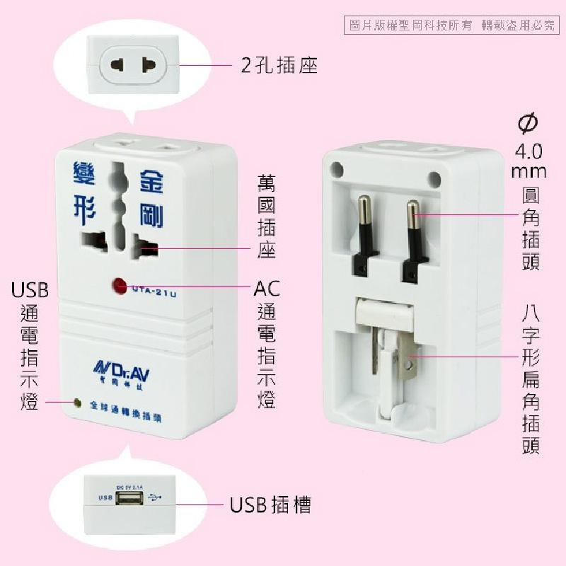 【聖岡科技 變形金剛全球通轉換插頭】USB插座 轉接頭 插頭 出國轉接頭 轉換插頭 旅行轉換插【LD814】-細節圖6