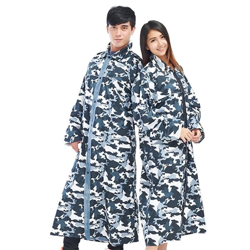 【迷彩前開式雨衣】雨衣  一件式雨衣 連身雨衣 下雨 迷彩 P213【LD440】-細節圖2