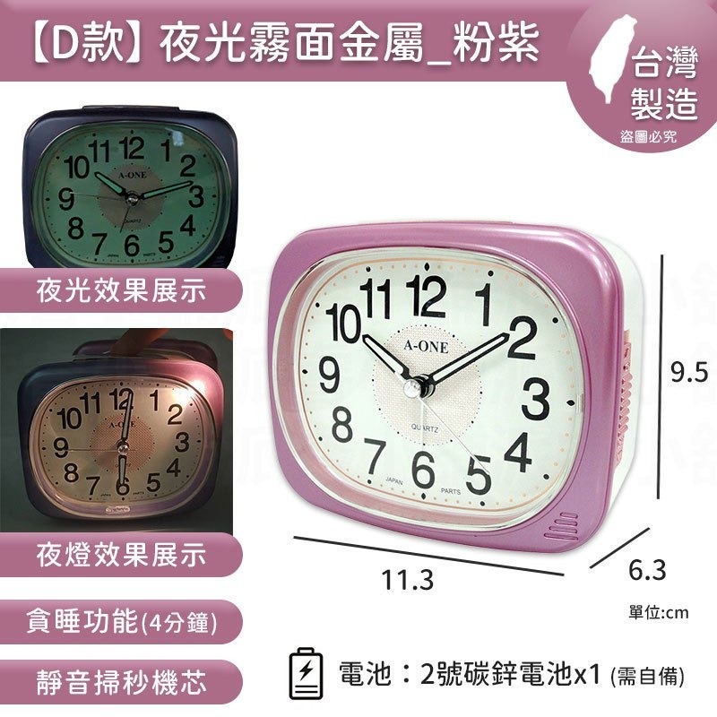 《台灣製造》超靜音夜光打鈴貪睡閙鐘 / 超大鈴聲/ 鬧鐘  TG-0136【LD266】-規格圖9