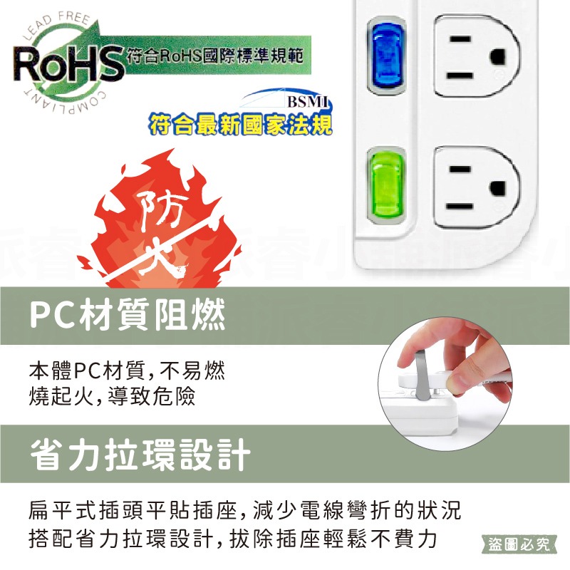 特價!台灣製造~【RoHS款三孔延長線】4尺6尺9尺 無焊點結構 延長線 過載斷電 新安規合格 獨立開關【LD655】-細節圖3