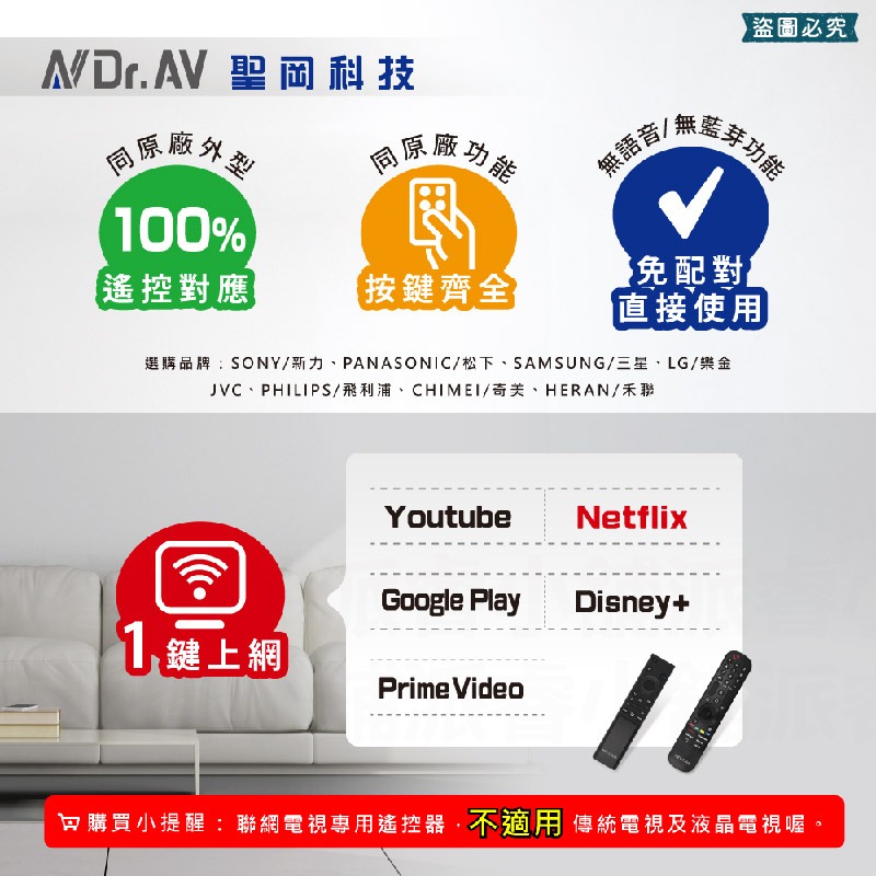 【聖岡 網聯液晶電視遙控器】SONY 三星 PANASONIC 飛利浦 LG 奇美 禾聯 電視遙控器【LD1228】-細節圖3