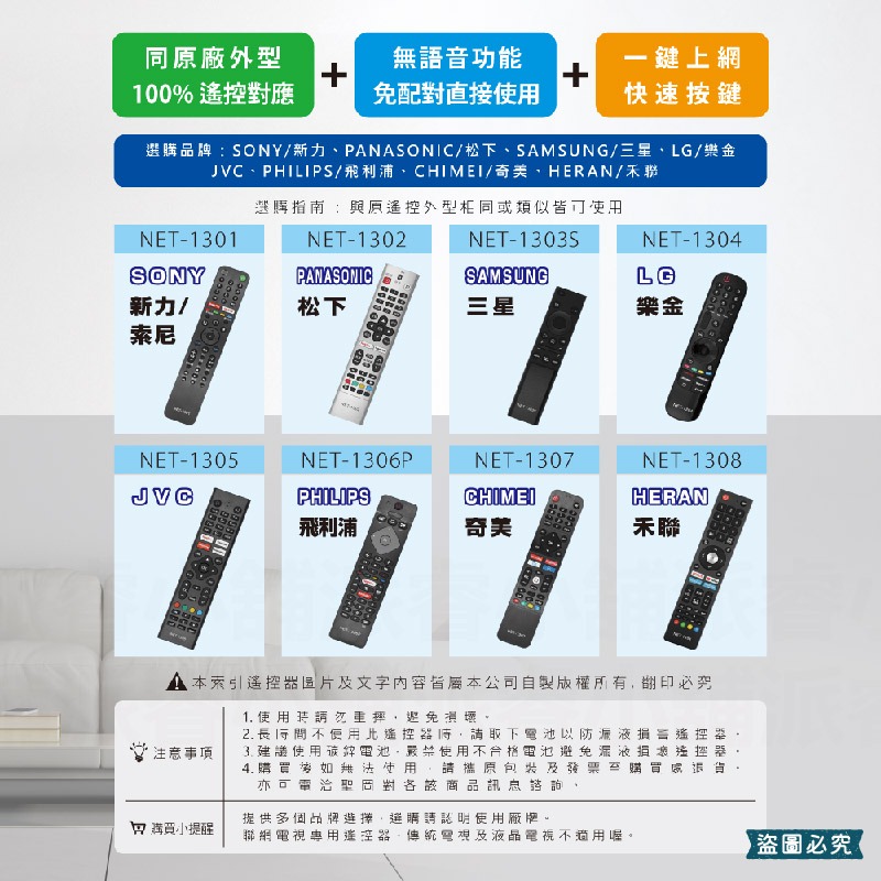 【聖岡 網聯液晶電視遙控器】SONY 三星 PANASONIC 飛利浦 LG 奇美 禾聯 電視遙控器【LD1228】-細節圖5