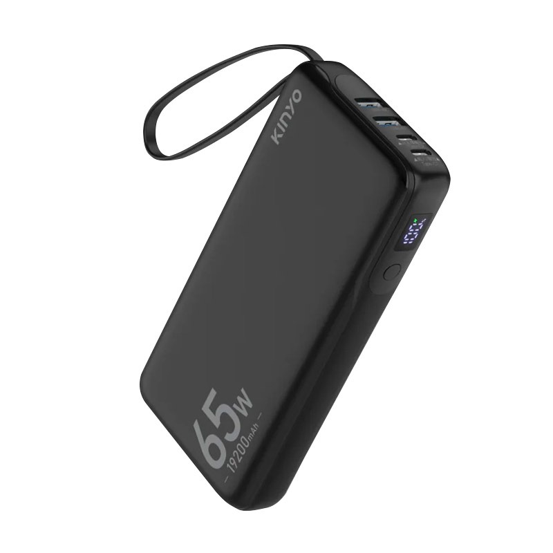 【KINYO 大容量商務極速充行動電源】筆電也能充 PD65W 電量顯示 Type-C 行充 快充【LD1230】-細節圖2