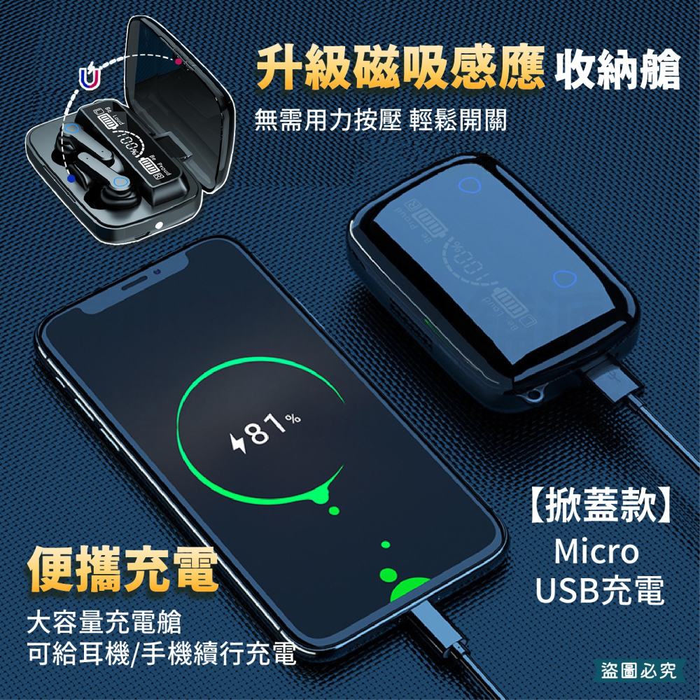 【LED智能藍芽耳機】 藍牙耳機 高續航 LED電顯 藍牙 重低音 觸控 無線 HiFi 音樂【LD952】-細節圖5