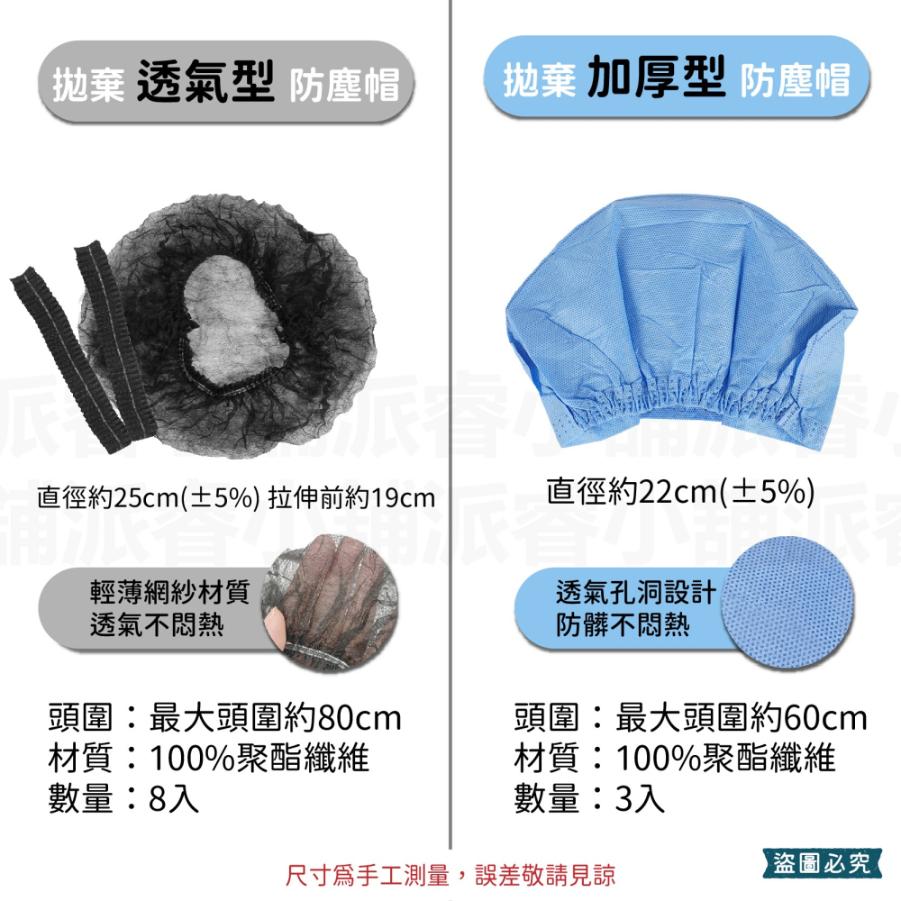 【拋棄式防塵帽】防塵 透氣 不織布 防塵帽 加厚 防潑水 拋棄式 醫療用 個人衛生【LD968】-細節圖3