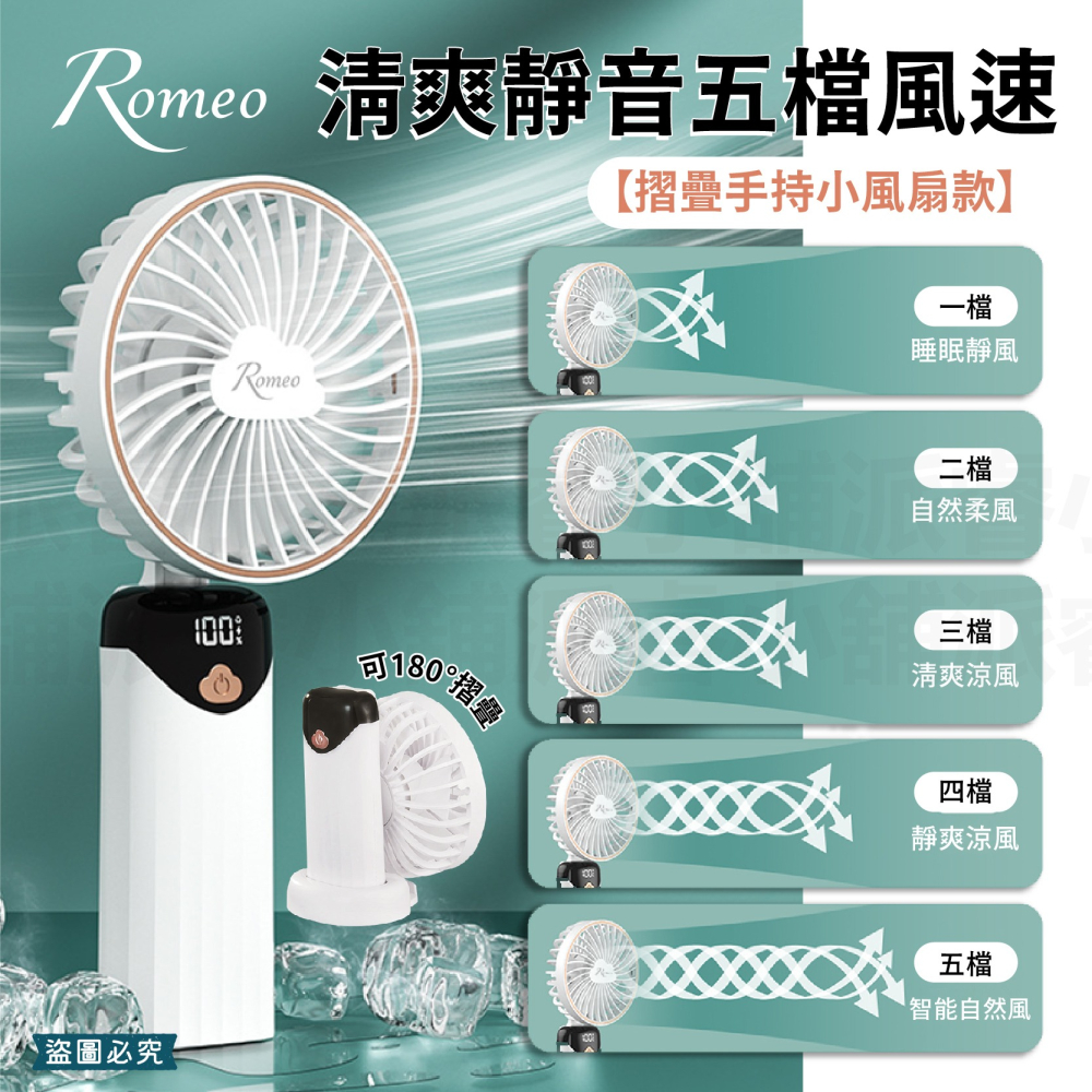 【Romeo 清涼靜音風扇】風扇 小風扇 手持風扇 桌立風扇 露營 附支架 羅密歐 電風扇 手持 【LD1005】-細節圖4