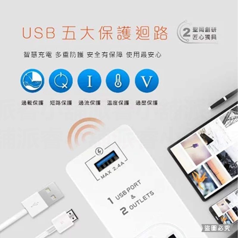 附發票~【USB節能分接插座】20W快充分接器 壁插 USB插座 插座擴充 插座 開關 擴充 防火材質【LD650】-細節圖4
