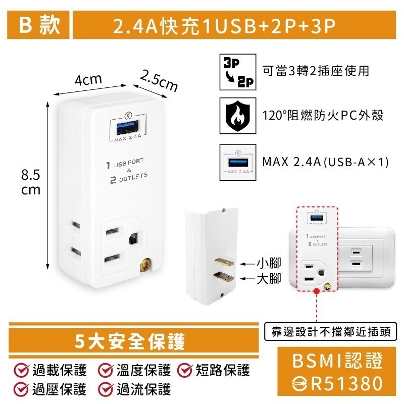 B款_2.4A快充1USB
