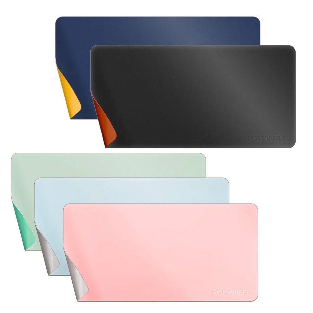 【POLYWELL 多功能雙面皮革桌墊】正反雙色 方便清潔 寫字墊 滑鼠墊 80公分x40公分 皮革 防水 防桌面刮傷【-細節圖2