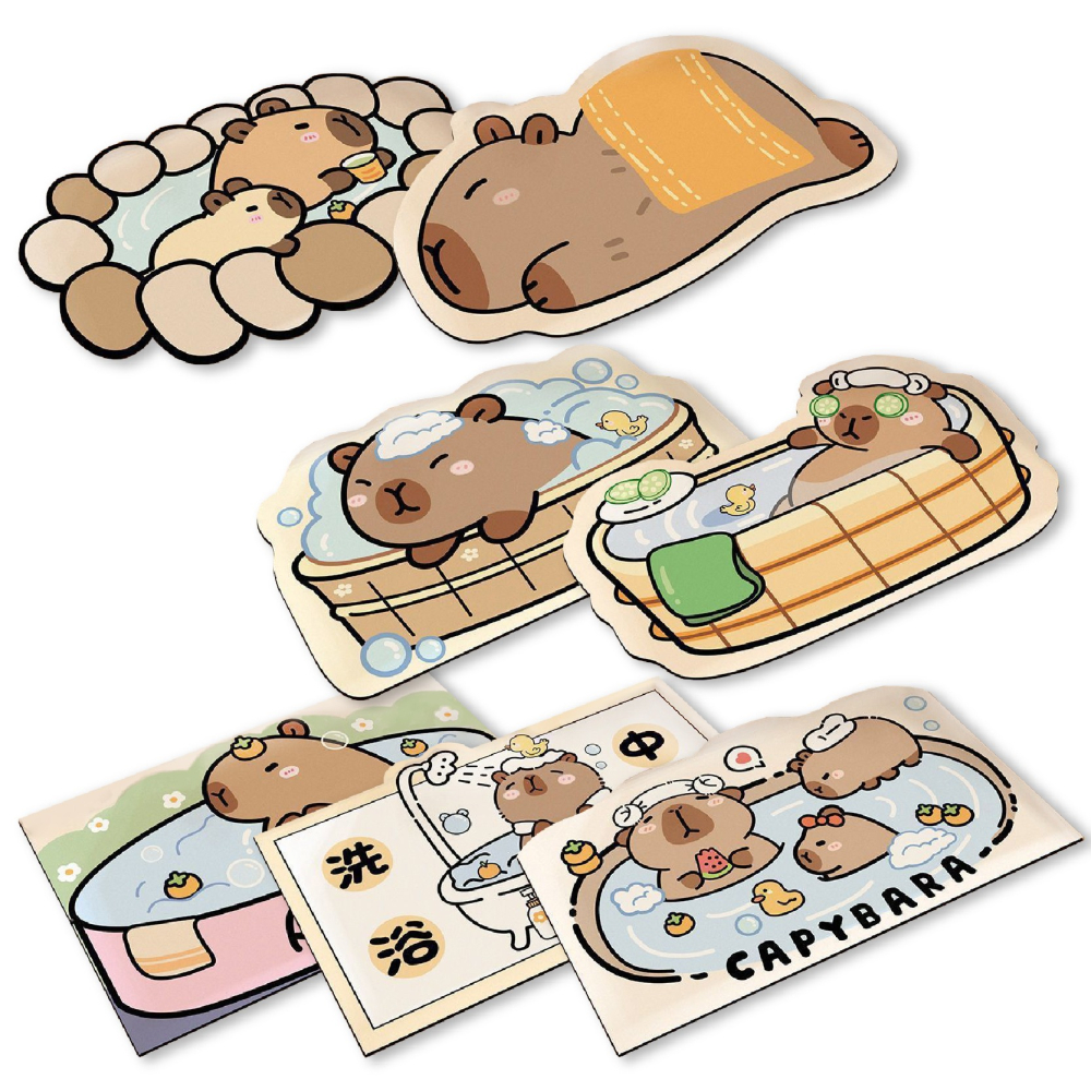 【卡皮巴拉硅藻吸水地墊 40x60cm】可愛造型 水豚 泡澡 吸水墊 防滑地墊 浴室地墊【LD1117】-細節圖2