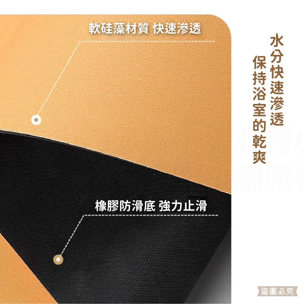 【卡皮巴拉硅藻吸水地墊2 40x60cm】可愛造型 水豚 泡澡 吸水墊 防滑地墊 浴室地墊【LD1117】-細節圖9