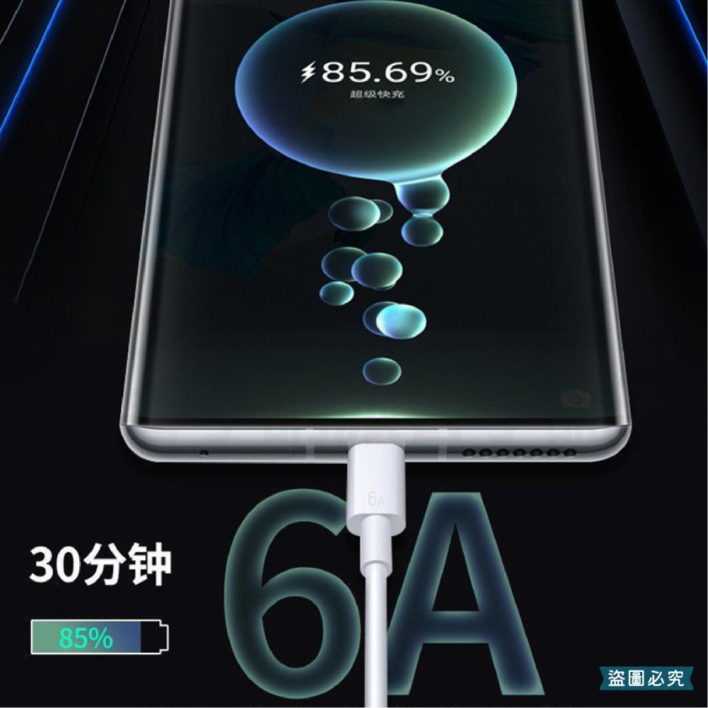 台灣製造 【6A極速快充傳輸線】6A快充線 充電線 USB 蘋果 TYPE-C 快充線 65cm  【LD1168】-細節圖8