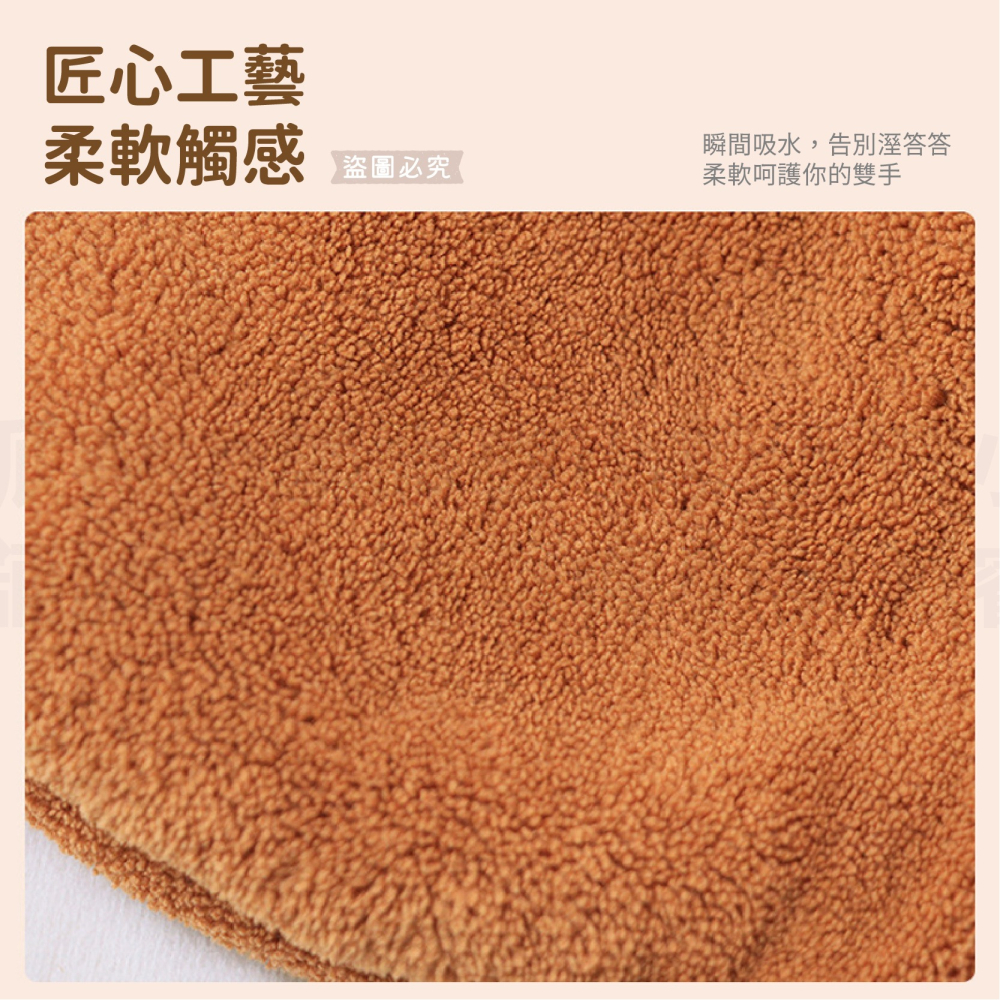 【卡皮巴拉珊瑚絨擦手巾】可愛造型 擦桌子 擦手巾 珊瑚絨 吸水 掛式擦手巾 水豚 超強吸水 【LD1175】-細節圖4