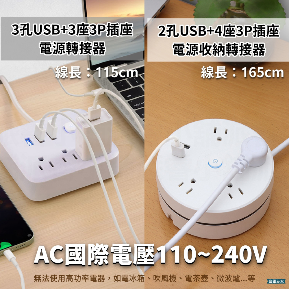 【3.1A USB+3P多孔插座店員轉接器】充電器 全國通用 110V-240V 歐規 美規 澳規 【LD1180】-細節圖8