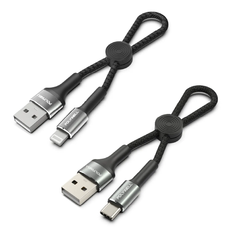 【POLYWELL USB極短收納充電線】USB Type-C 蘋果 12公分線長 收納線 充電線 【LD1190】-細節圖2