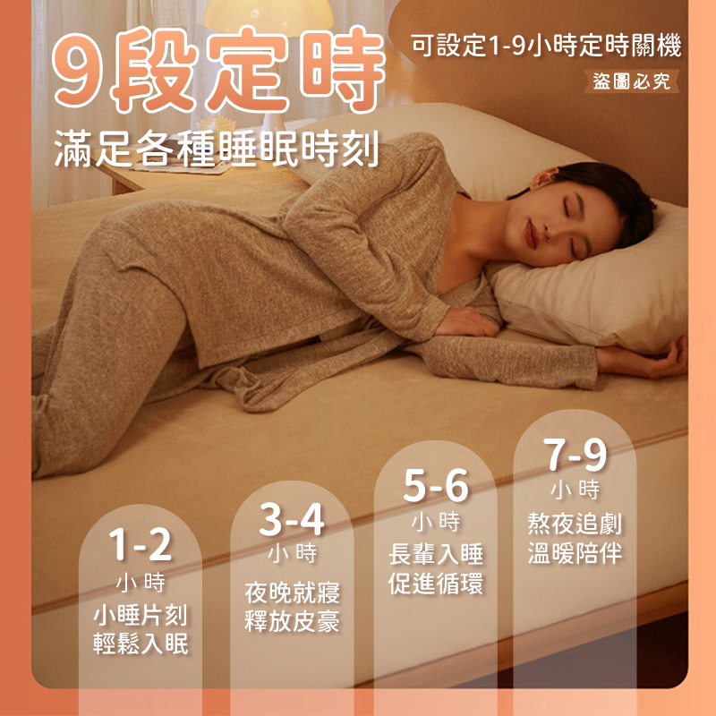 【KINYO 雙人溫控電熱毯(舒適絨)】舒適 自動斷電 一鍵開關 送禮首選 發熱毯 毛毯【LD1204】-細節圖4