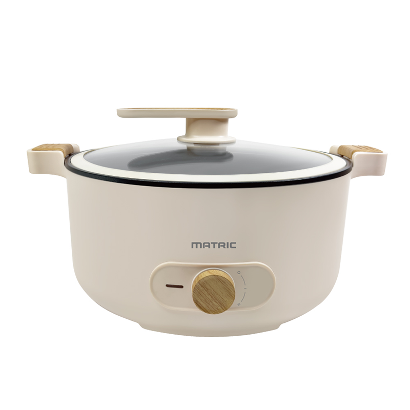 【MATRIC 5L雙耳微壓快燉電火鍋】火鍋 1100W 不沾塗層 防燙外殼 自動斷電保護 超大容量【LD1223】-細節圖2