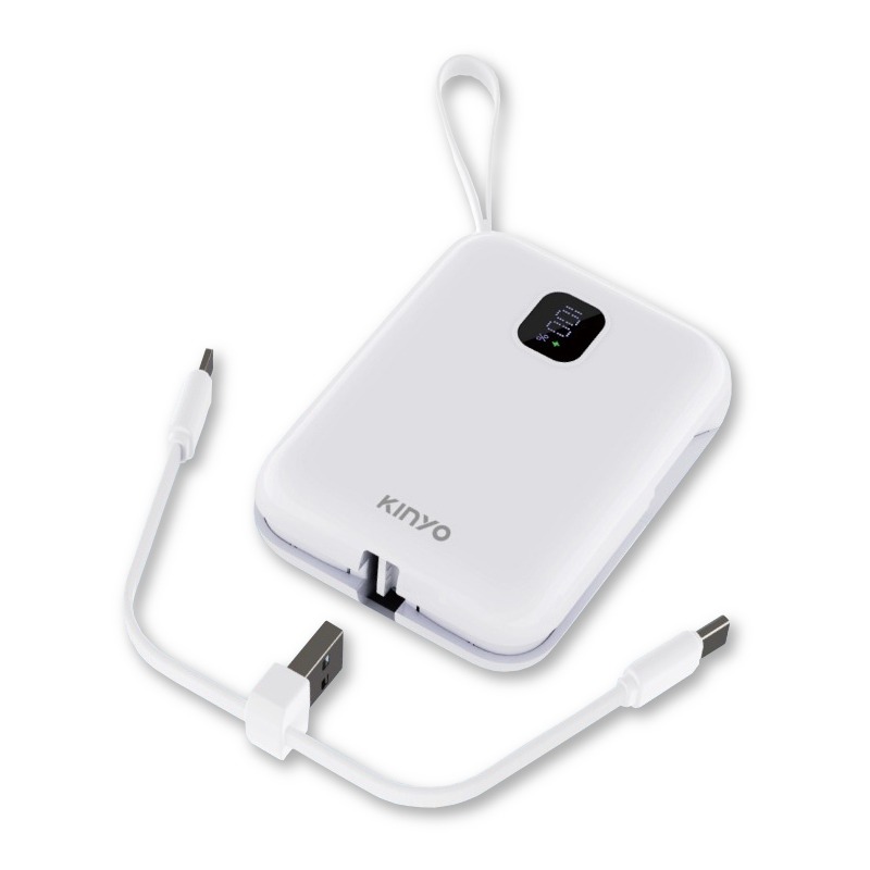 【KINYO 可拆式自帶線快充行動電源】9800mAh 自帶線 快充 PD+QC 台灣BSMI認證 【LD1231】-細節圖2