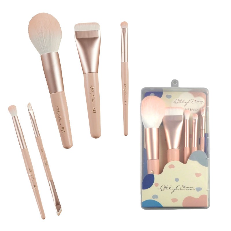【Lilly Amor 璀璨雲朵隨身刷具組-五支組】寶雅限定 全能套組 外出必備 美妝 刷具 【LD1264】-細節圖2