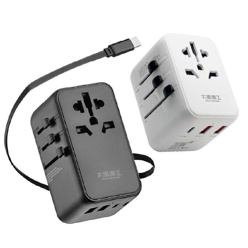 【太星電工 氮化鎵USB+萬國轉換插頭】轉換插頭 出國旅遊 萬國轉接頭 國外插頭 USB插座 旅行插頭【LD1121】-細節圖2